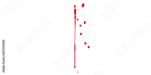 Foto Red paint splatter with droplets isolated on transparent background creating a d