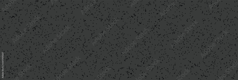 Fototapeta premium Vector seamless pattern with scattered black irregular speckles on dark gray.