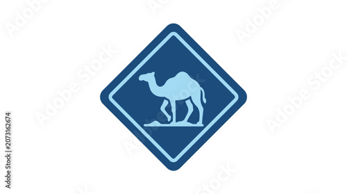 Foto Camel Road Sign Warning Symbol.
