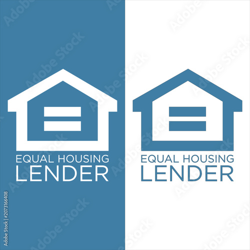 equal housing Lender blue icon vector