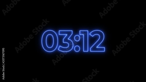 3:30 Minutes countdown timer with black background. 4K UHD countdown animation. Digital clock timer 210 to 0. no Sound. , 3.30 minutes displays a timer counting down minutes and seconds