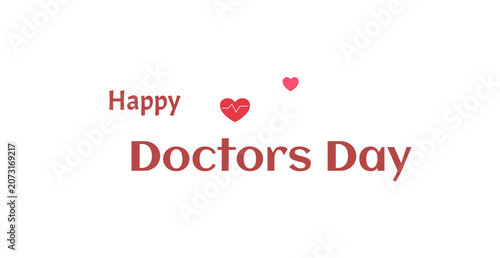 Happy Doctors Day Red Theme Poster Design with Medical Celebration Background