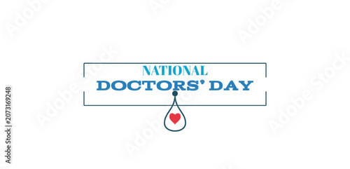 National Doctors Day Simple Poster Design on White Background with Healthcare Theme