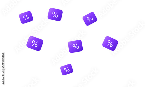 Percentage Tags Icons Set for Discount Labels Marketing and Business Symbols
