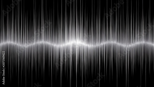 Abstract sound wave pattern in white on black