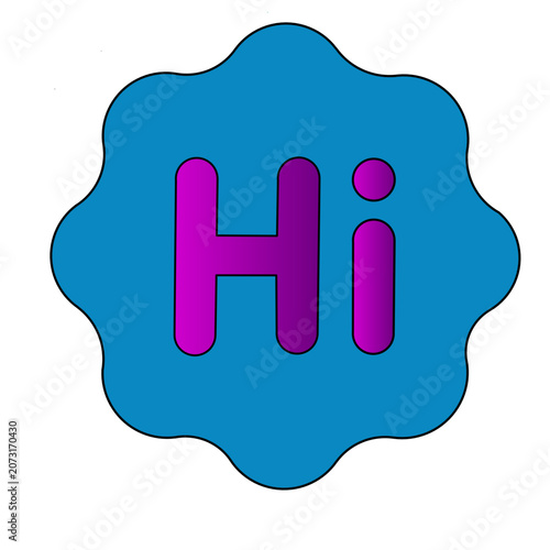 vector illustration of a colorfull hi sign greet symbol