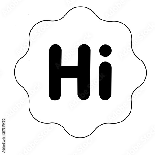 vector illustration of a hi sign greet symbol