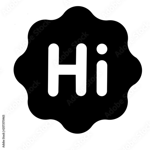 vector illustration of a black hi sign greet symbol