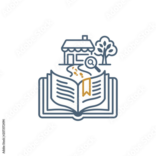 Foto Open Book with Lines and Pages.