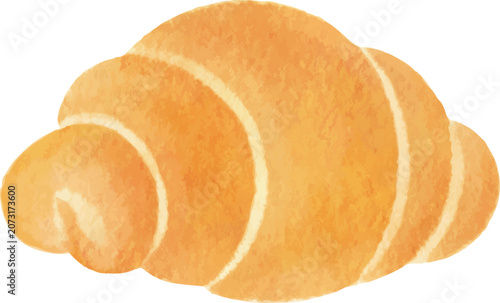 watercolor bread pastry butter tasty breakfast illustration