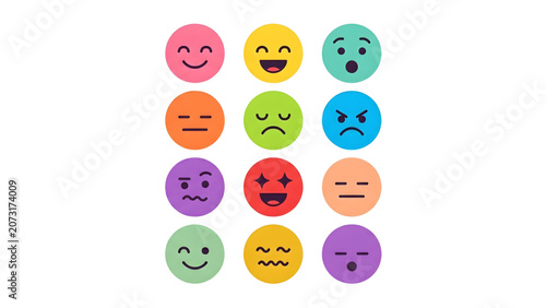 Emoticon faces, colorful emoticons, smiling icons, vector emojis, expressions set world Emoji  day