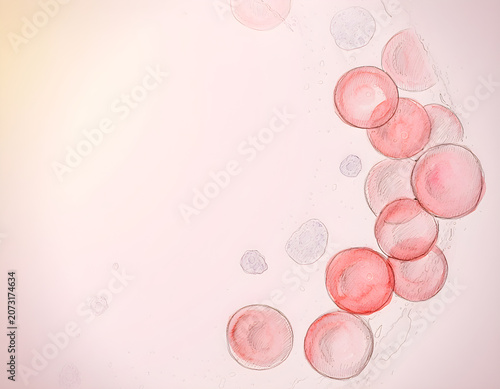 Red blood cells flow in human bloodstream illustration