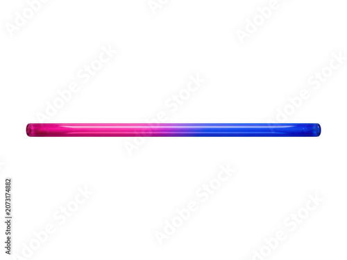 Gradient light tube with pink and blue hues glowing against a clean backdrop symbolizing energy and transition isolated on transparent background