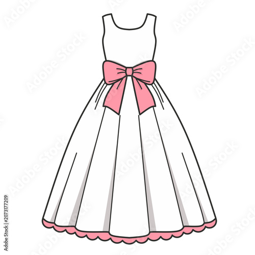 Illustration of White Dress