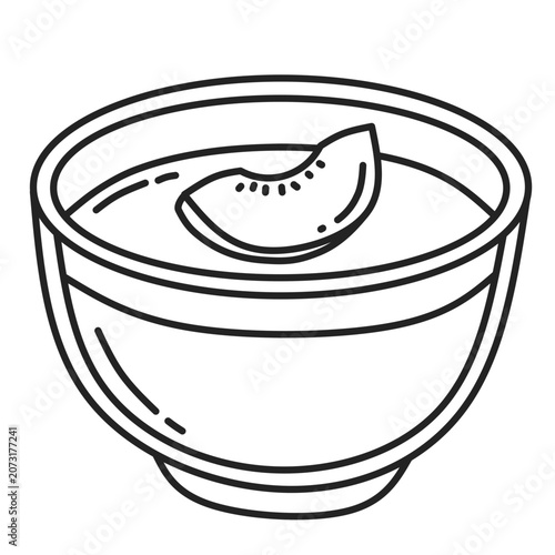 Outline of Pudding in a Bowl