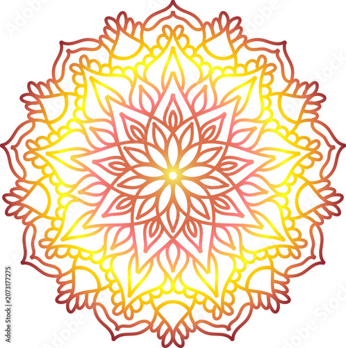 Ornate Indian mandala isolated on transparent background for packaging, social media graphics, banners and celebration templates
