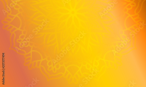 Bright celebratory Indian pattern background with decorative mandala for greeting cards, packaging and commercial design use