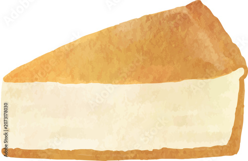 watercolor cheesecake cafe dessert time illustration