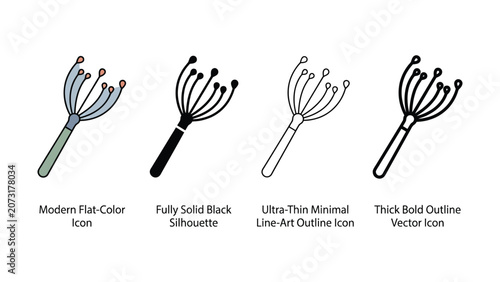 Tablou pe pânză Four different styles of massage roller icons in various design formats
