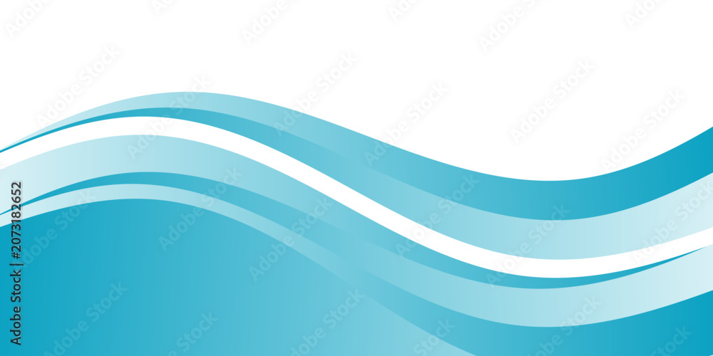 Fototapeta premium Abstract blue wave background with smooth flowing curves vector illustrationAbstract blue wave background with smooth flowing curves vector illustration