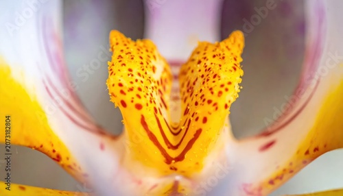 Vibrant Yellow Tulip Center Closeup Photography.