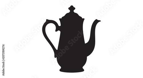 Teapot Silhouette On White Background A Classic Kitchen Shape