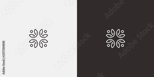 Elegant floral design in a square shape with a minimalist style.