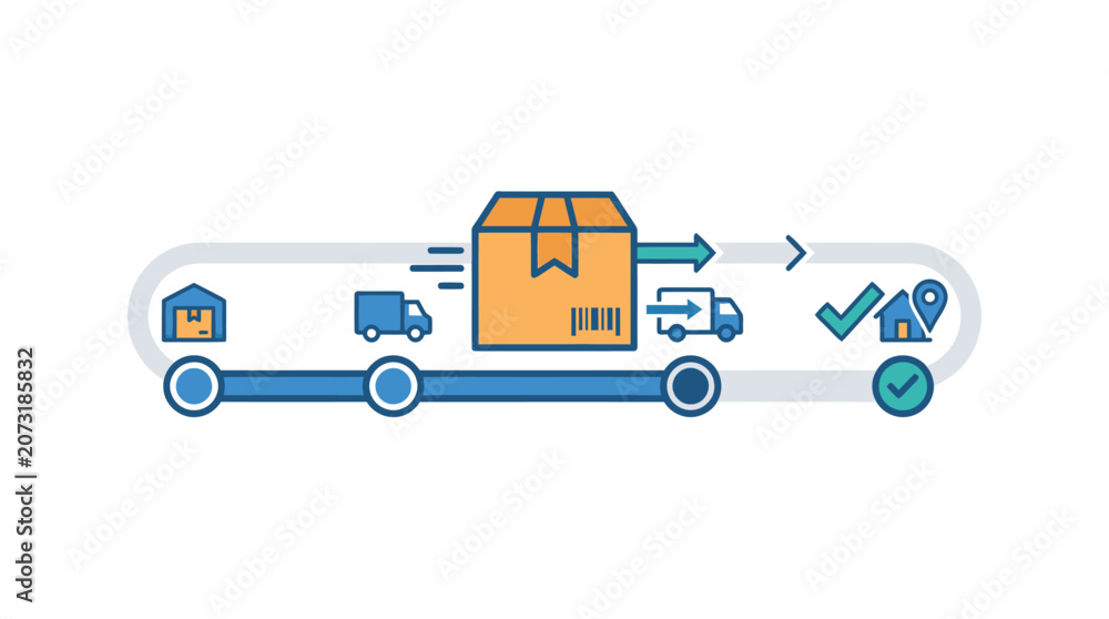 Fototapeta premium Logistics Delivery Truck Transport Vehicle.