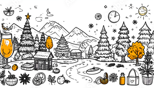 Abstract 4k hd high quality Backgrounds outdoors autumn nature, natural snow fantasy.