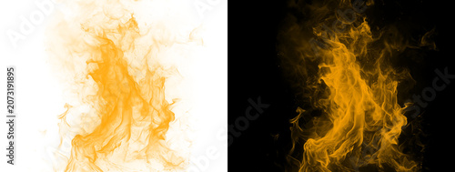 Foto Glowing Yellow Orange Billowing Orange Smoke Ink Swirl Abstract Effect Dual Back