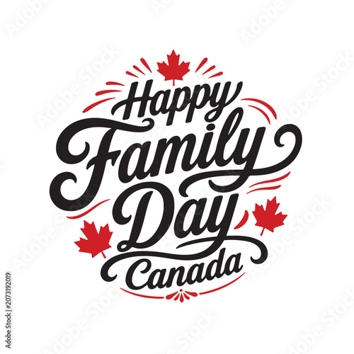 Happy Family Day Canada Typography