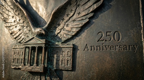 Honoring 250 years of american freedom with a detailed view of a majestic eagle sculpture