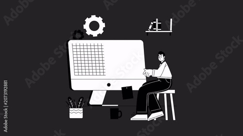 KPI Monitoring Animation Alpha Channel