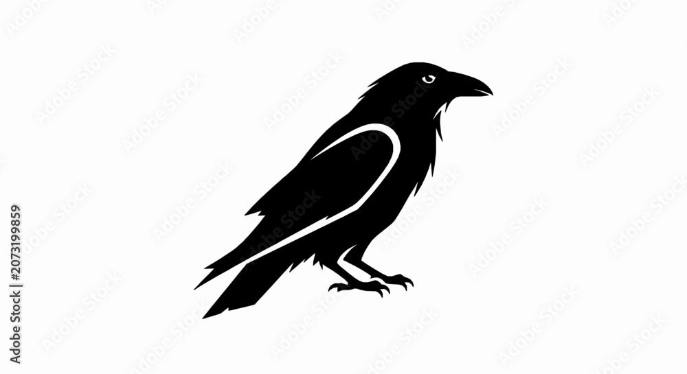 Obraz premium Black raven silhouette