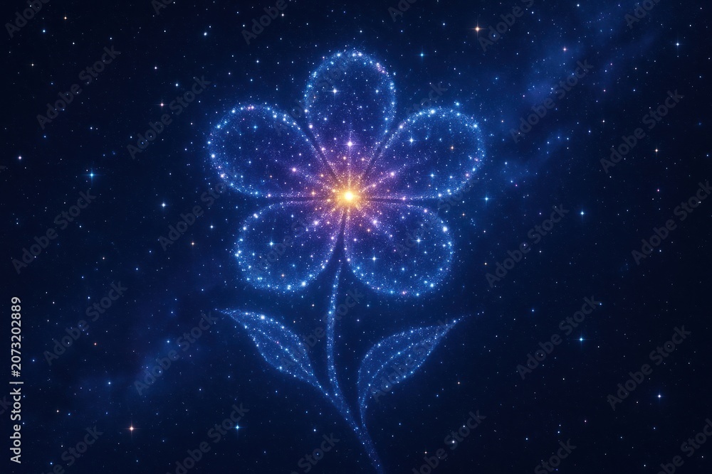 Fototapeta premium Celestial flower blooms in cosmos.