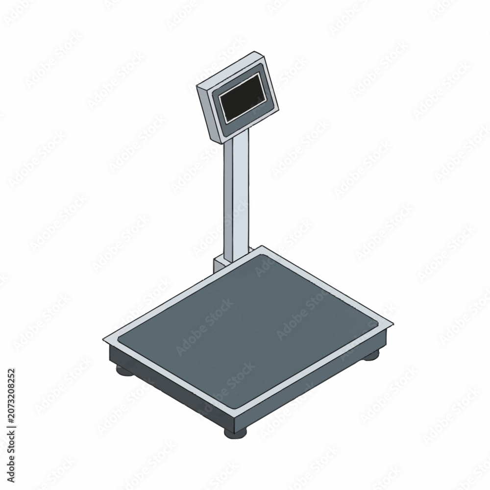 Foto Digital bathroom scale with display.