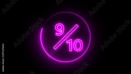 9 Out of 10 neon text Animation. Neon Circular Loading Indicator 9/10