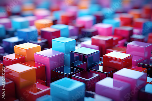 TV assembly line showcasing selective focus on the central assembly