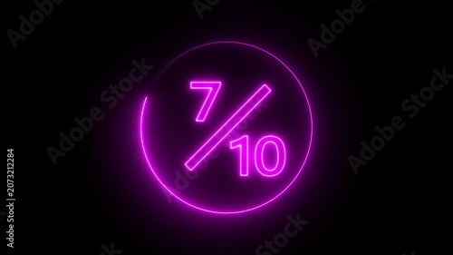 7 Out of 10 neon text Animation. Neon Circular Loading Indicator 7/10