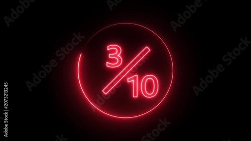 3 Out of 10 neon text Animation. Neon Circular Loading Indicator 3/10