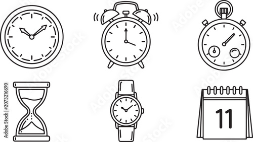 Fotografie Collection of various time keeping devices.