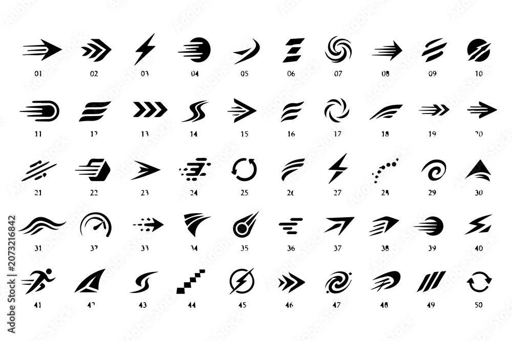 Obraz premium Dynamic Motion Inspired Logo Set Vector Design
