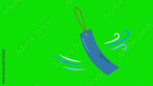 Illustration of Japanese paper being blown by the wind.