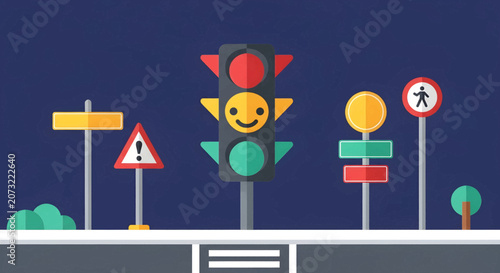 Traffic signs on a pole.