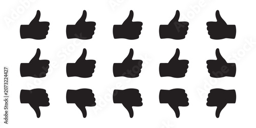 Tableau sur toile Vector set of like and dislike icons