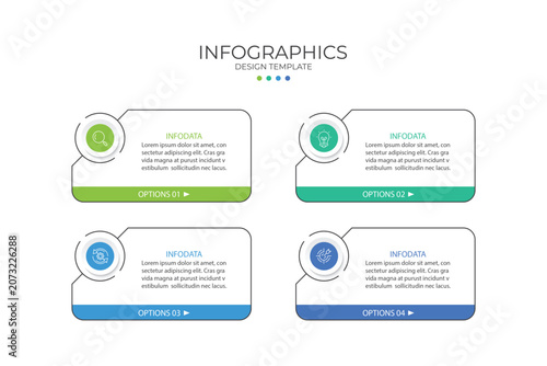 Timeline infographic template. 4 Step timeline journey, calendar Flat simple infographics design template.