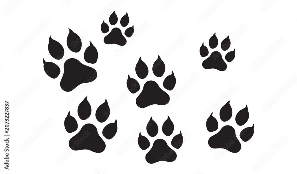 Fototapeta premium Paw Print Vector Animal PatternPaw Print Vector Animal Pattern