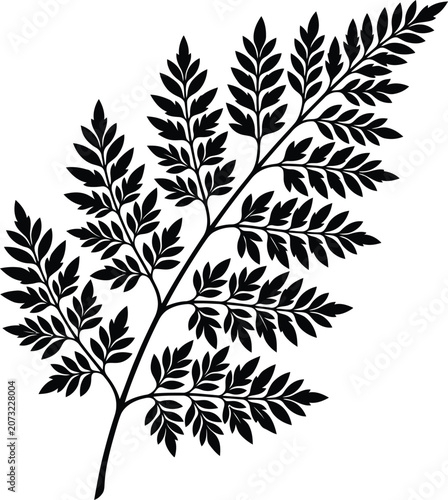 Botanical Leaf Branch Silhouette Vector Collection Isolated on White Background