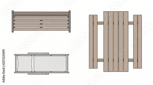 Outdoor Furniture CAD Blocks Top View Park Bench Picnic Table Lounge Chair Symbol Sheet