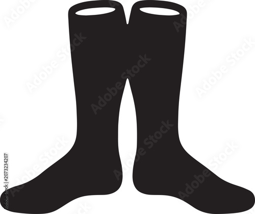 Black Socks, Sock Icon, Vector Socks, Footwear Illustration, Clothing Accessory